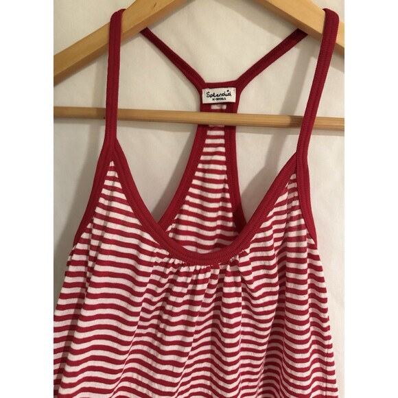 Vintage Y2K Splendid Boutique Red White Striped Tank Top XS EUC Boho Preppy 90s - Picture 4 of 8
